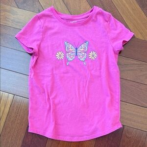 Jumping Beans Pink Butterfly and Flowers Tee